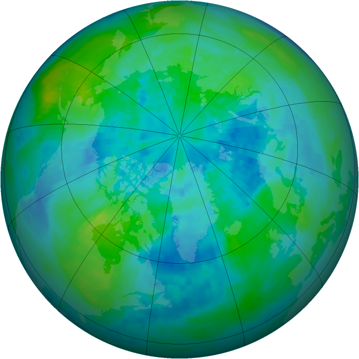 Arctic ozone map for 29 September 2003